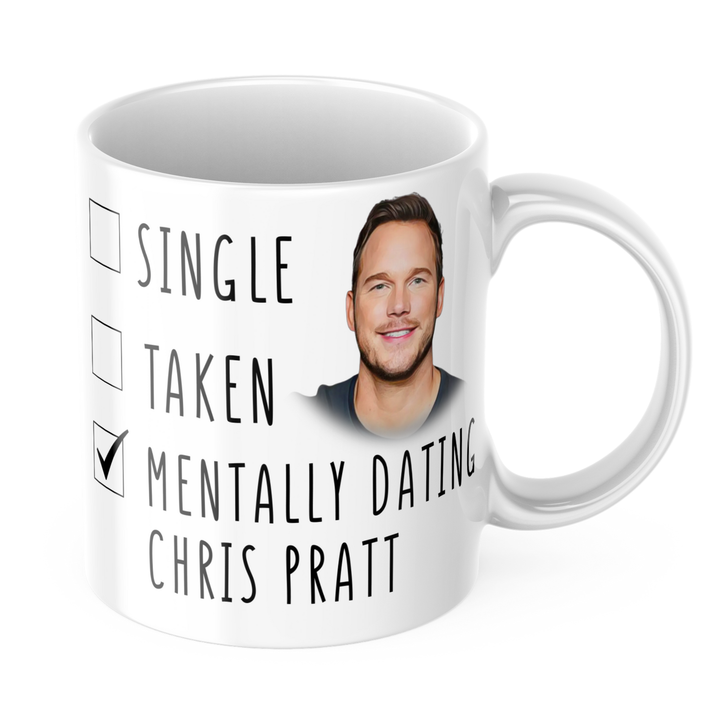 Funny Chris Pratt Coffee Mug - Mentally Dating Chris Pratt - Mothers Day Gift Mug