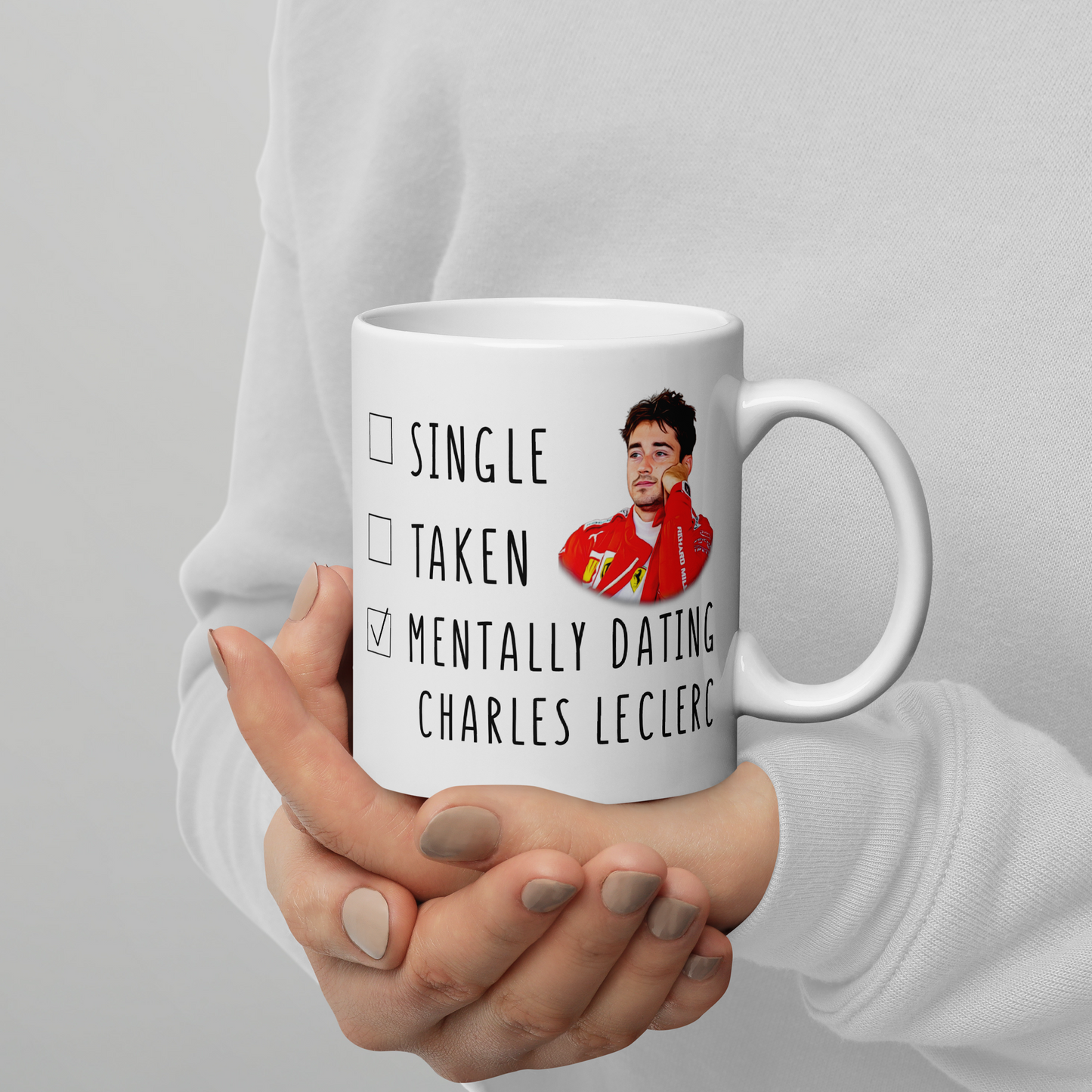 Mentally Dating Charles Leclerc - Funny F1 Mug - Formula 1 Mug - Mothers Day Gift Mug