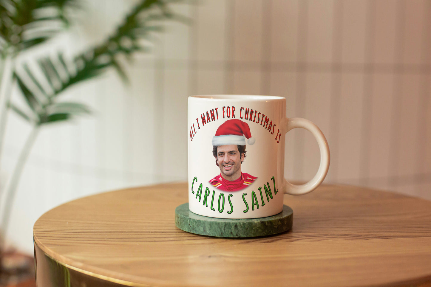 Funny Carlos Sainz Christmas Coffee Mug - All I Want For Christmas Is Carlos Sainz