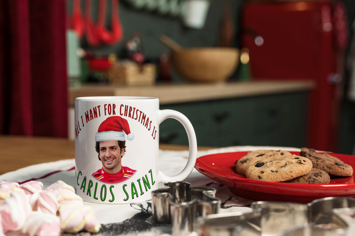 Funny Carlos Sainz Christmas Coffee Mug - All I Want For Christmas Is Carlos Sainz