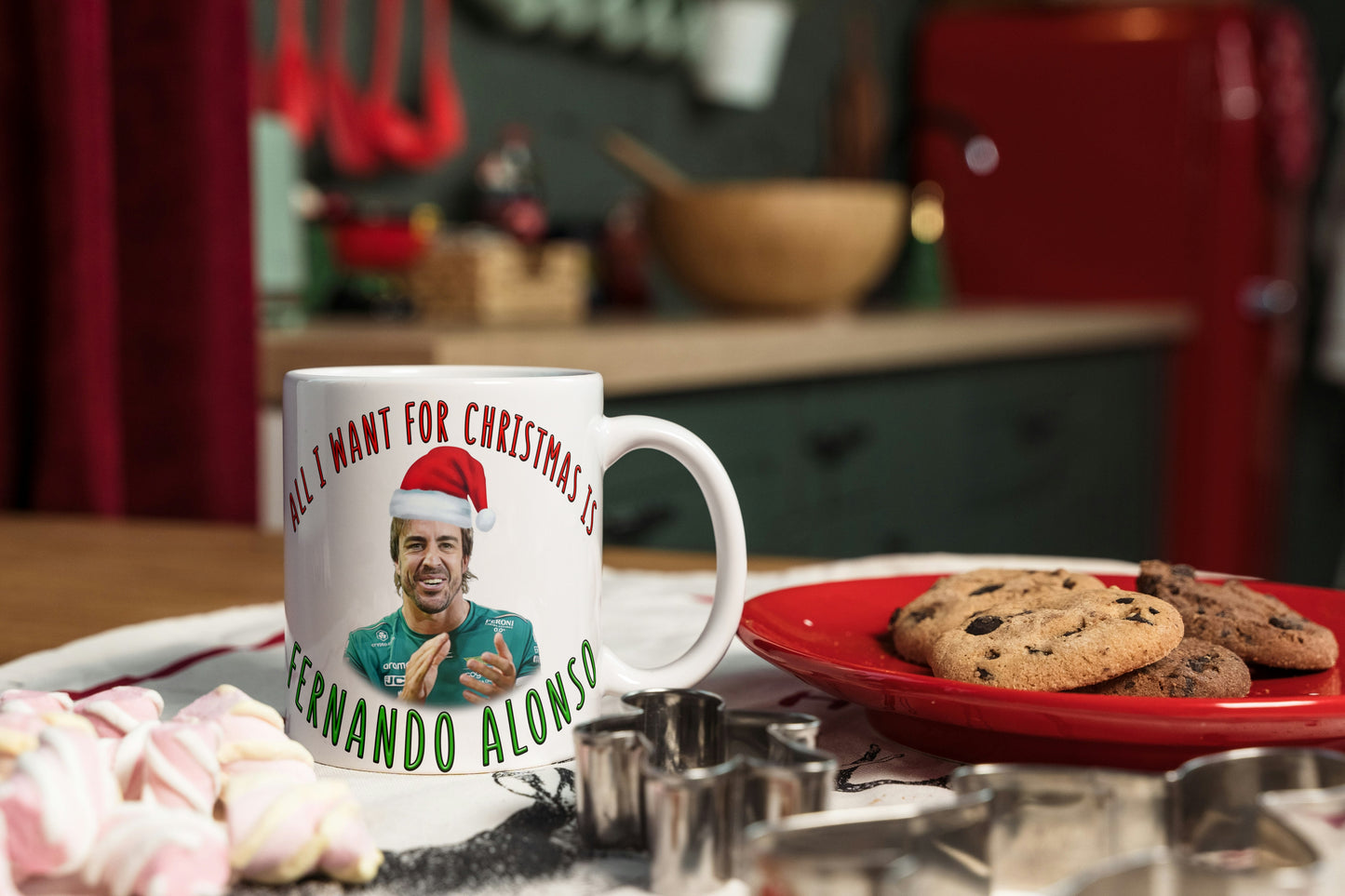 Fernando Alonso Christmas Coffee Gift Mug - All I Want For Christmas