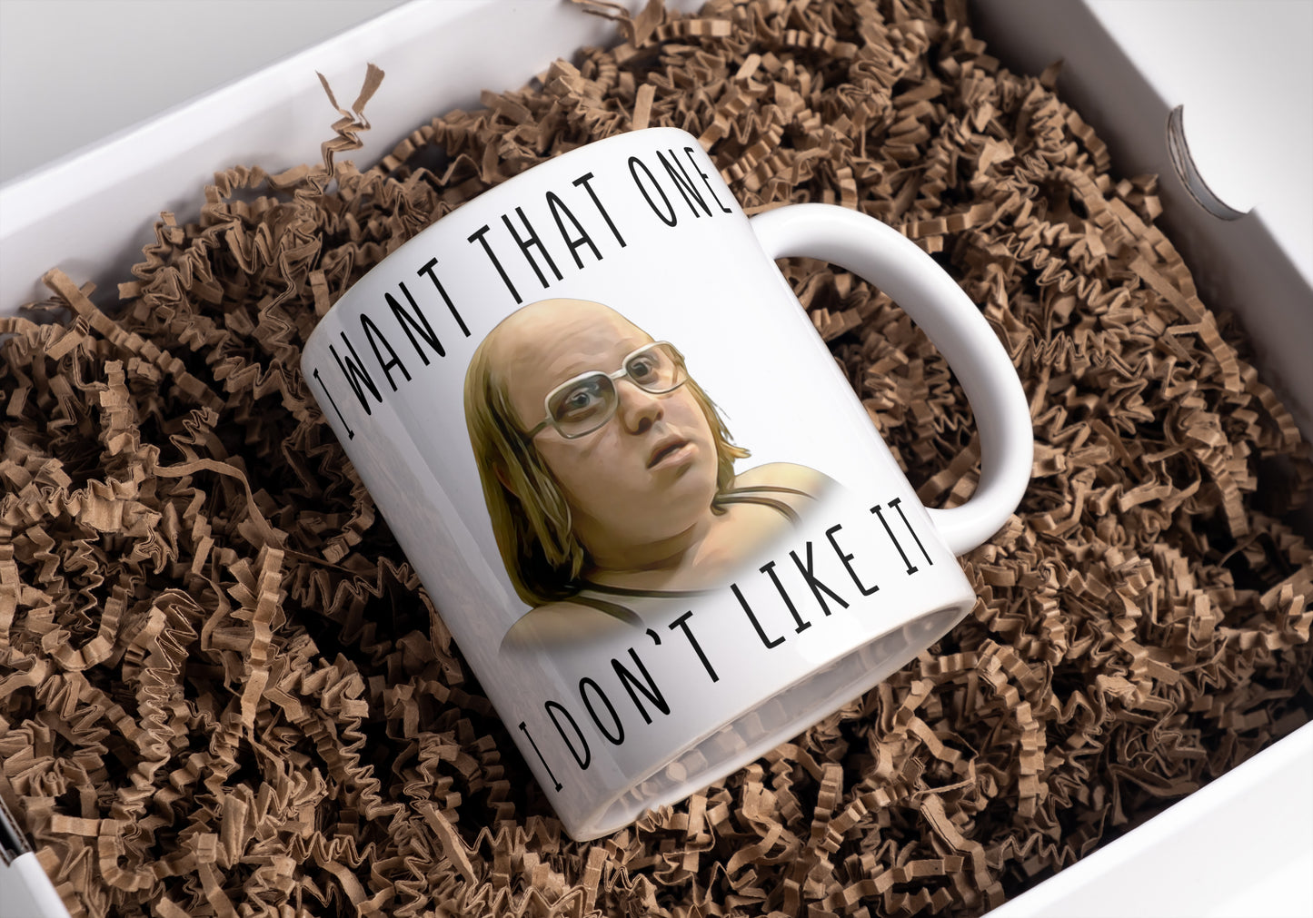 Funny Little Britain Coffee Mug - "I want that one" - "I don't like it"