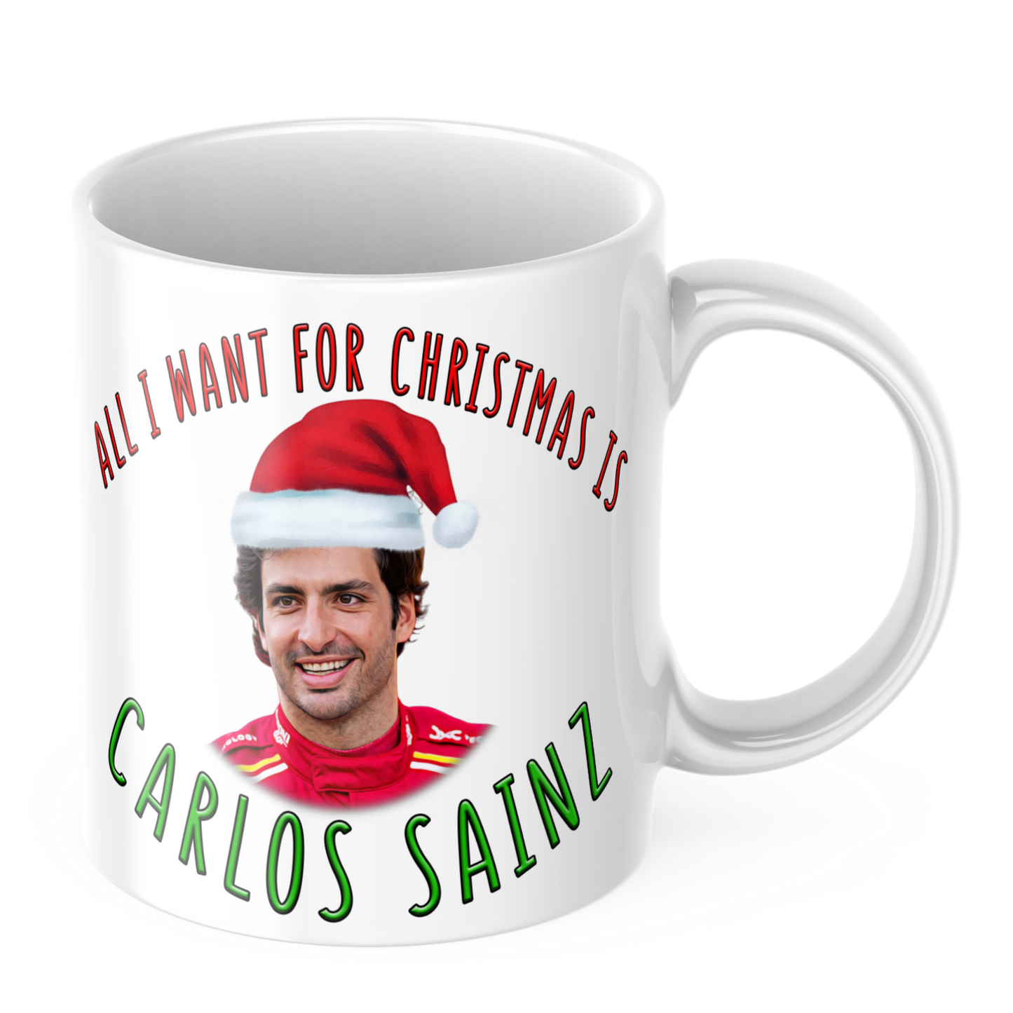 Funny Carlos Sainz Christmas Coffee Mug - All I Want For Christmas Is Carlos Sainz