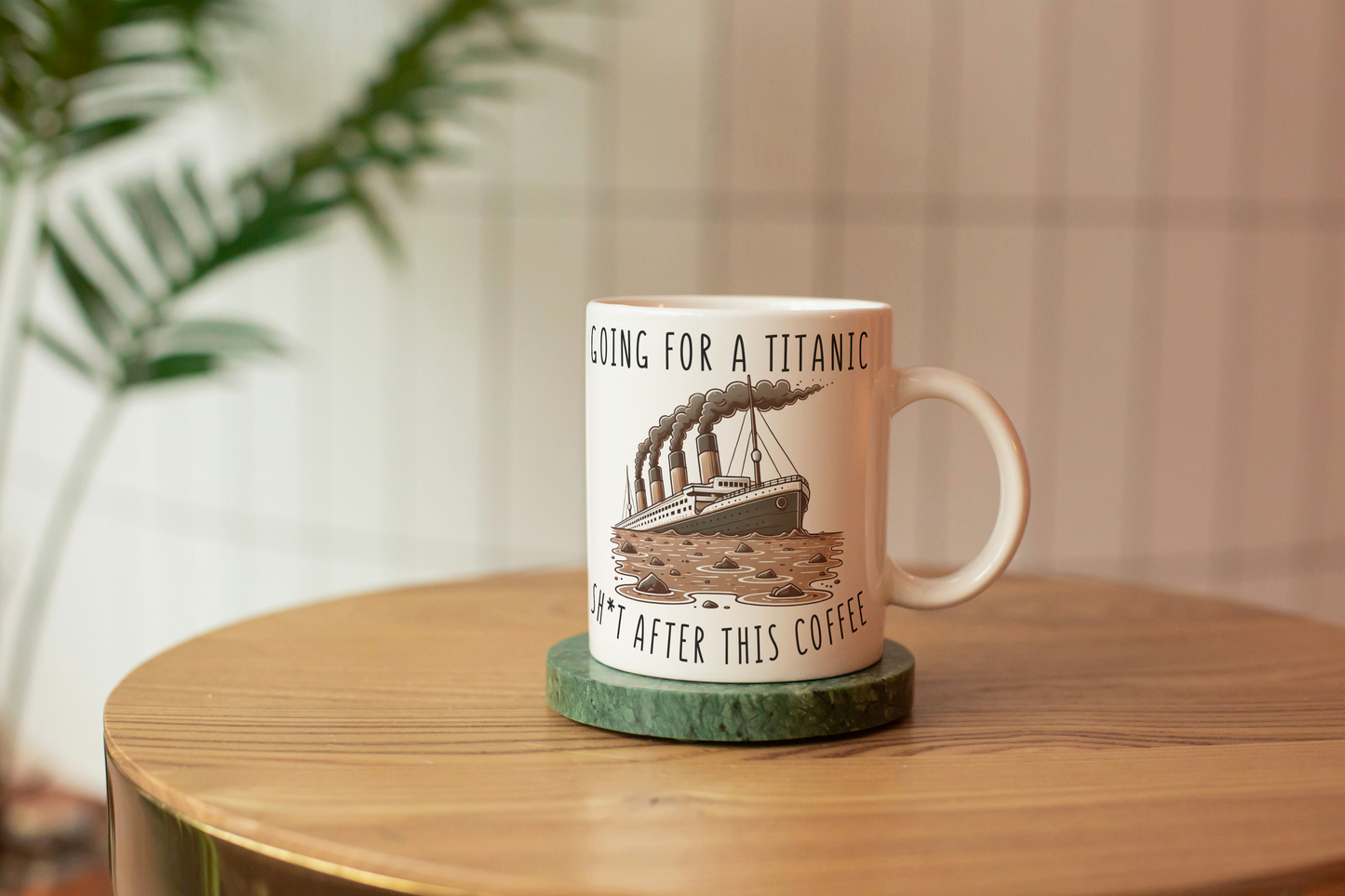 Funny Titanic Shit Mug – Rude Coffee Mug – Sinking Ship Design – Office Banter Gift – Hilarious Toilet Humour – Secret Santa or Gag Gift
