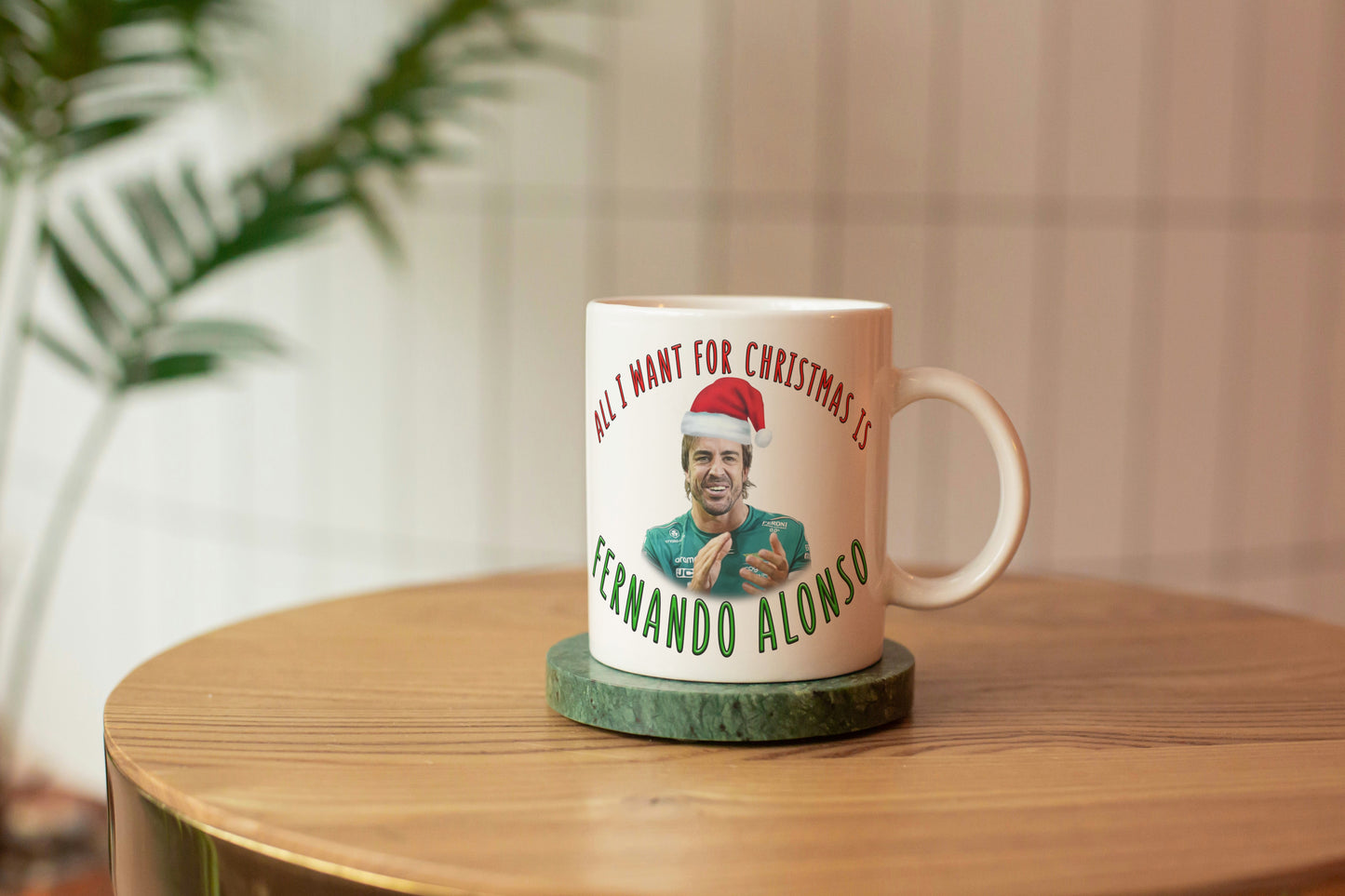 Fernando Alonso Christmas Coffee Gift Mug - All I Want For Christmas