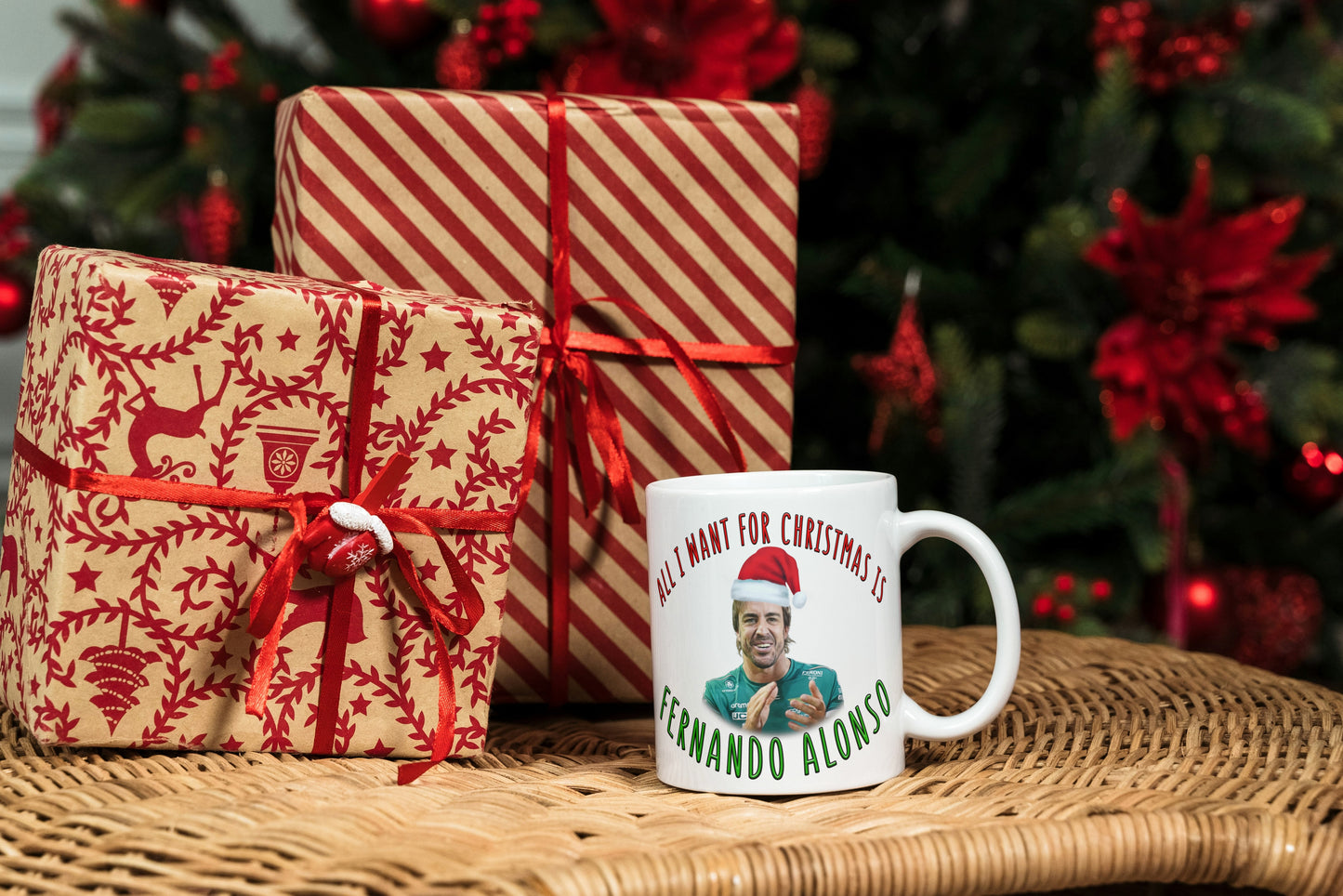 Fernando Alonso Christmas Coffee Gift Mug - All I Want For Christmas