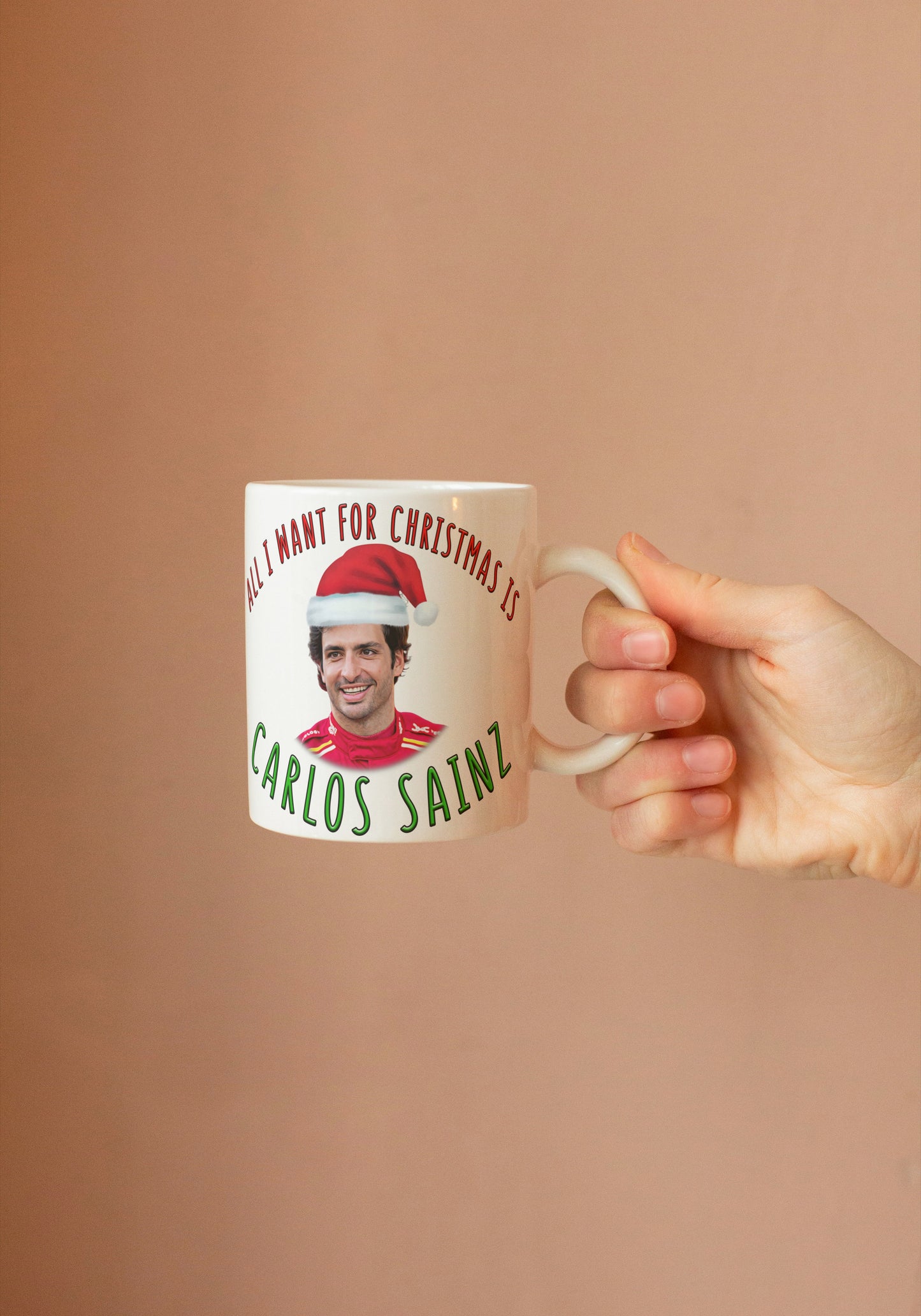 Funny Carlos Sainz Christmas Coffee Mug - All I Want For Christmas Is Carlos Sainz