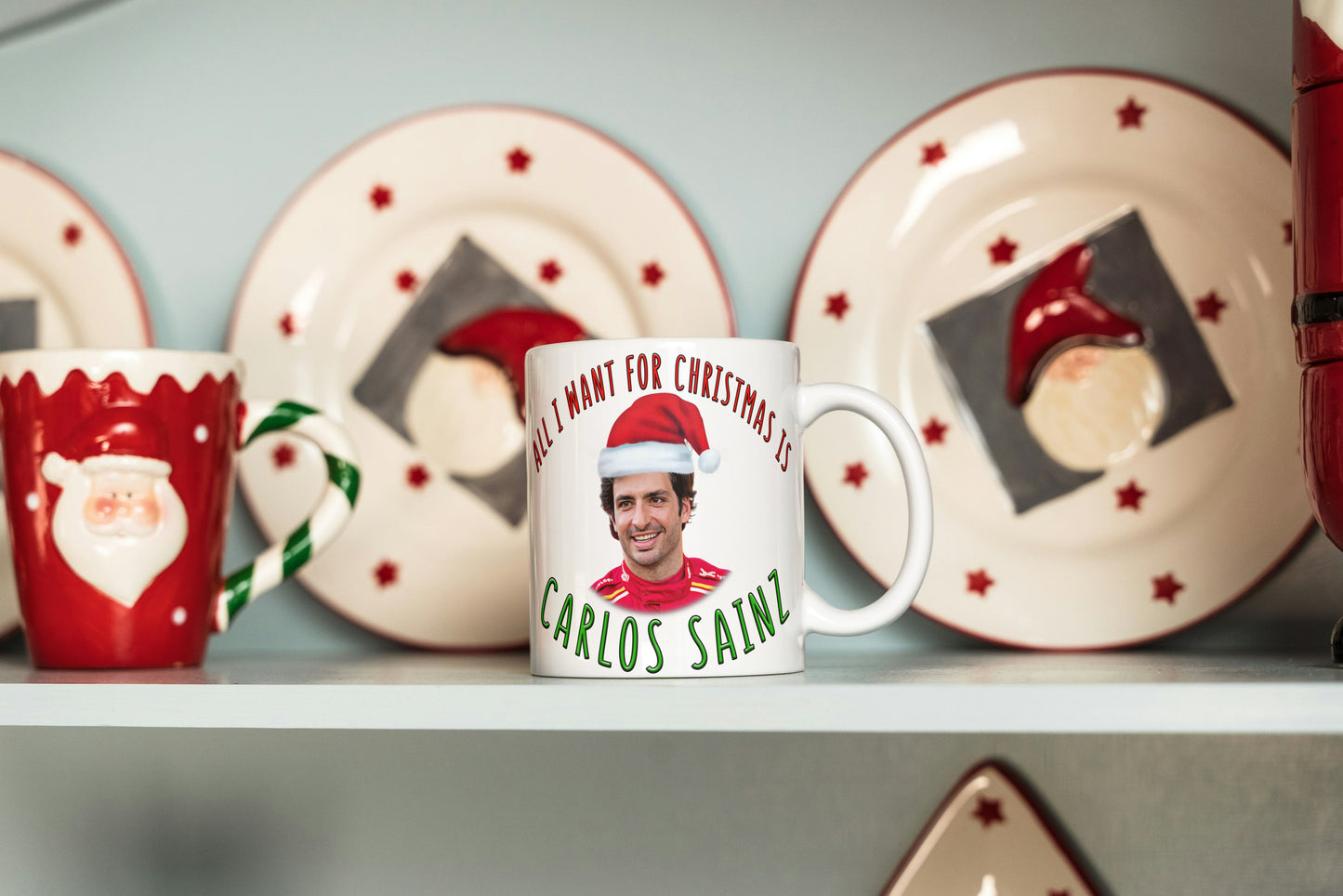 Funny Carlos Sainz Christmas Coffee Mug - All I Want For Christmas Is Carlos Sainz