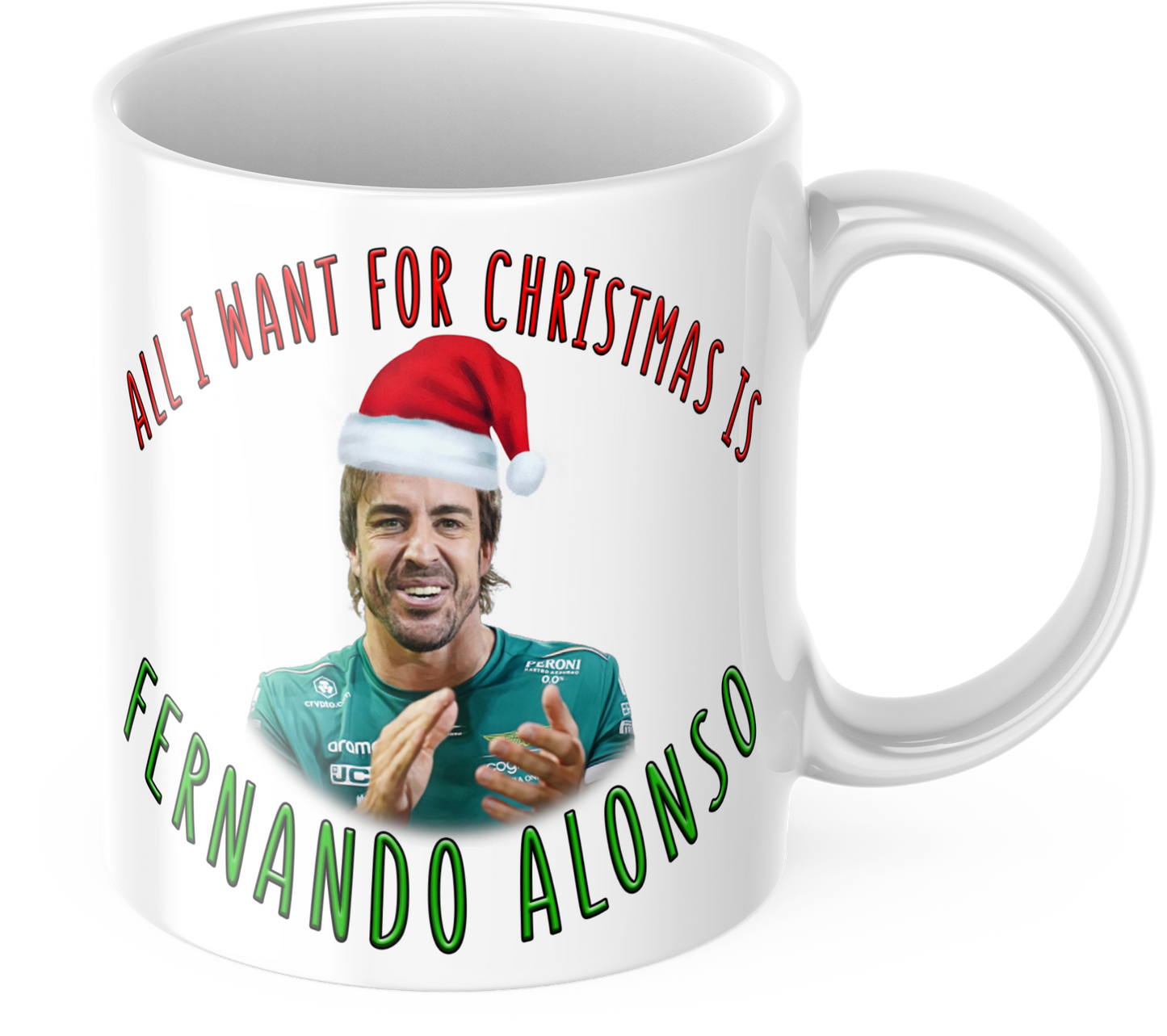 Fernando Alonso Christmas Coffee Gift Mug - All I Want For Christmas